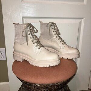GIANVITO ROSSI Combat Boots MARTIS Beige - Sz 39 (US 9) Excellent!